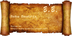 Beke Beatrix névjegykártya