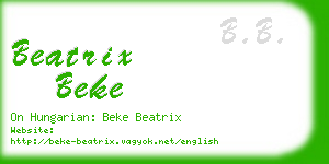 beatrix beke business card